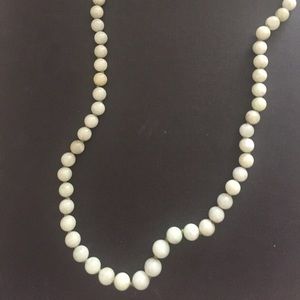 22” Jade beaded necklace with silver clasp